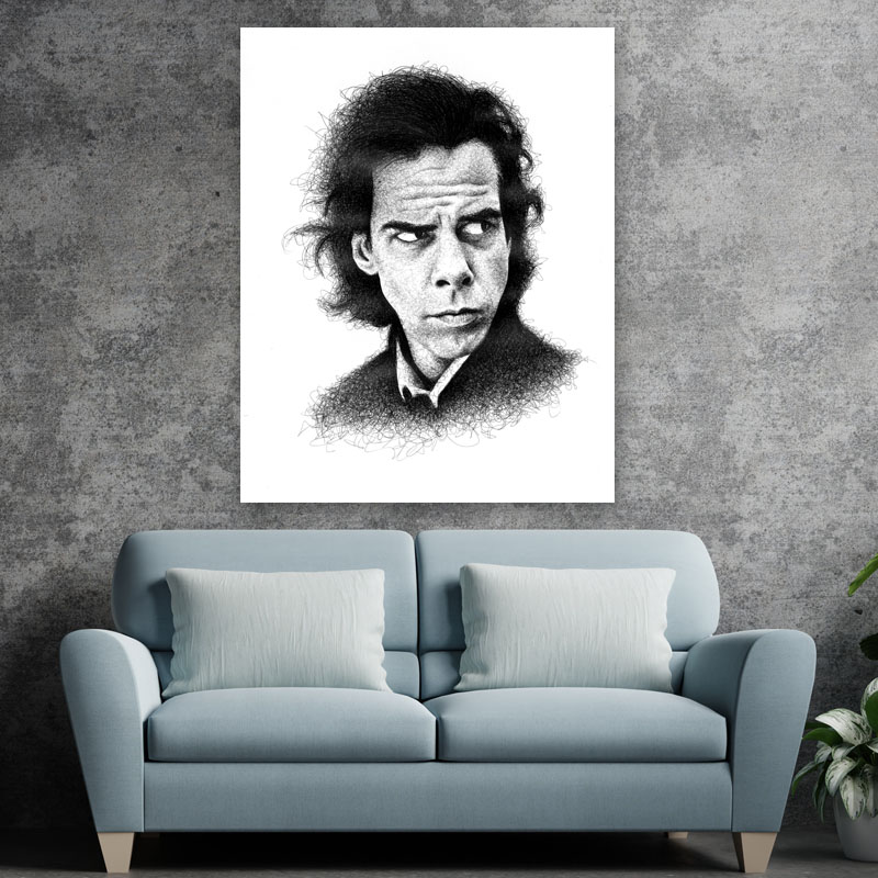 Πίνακας σε καμβά Nick Cave Drawing